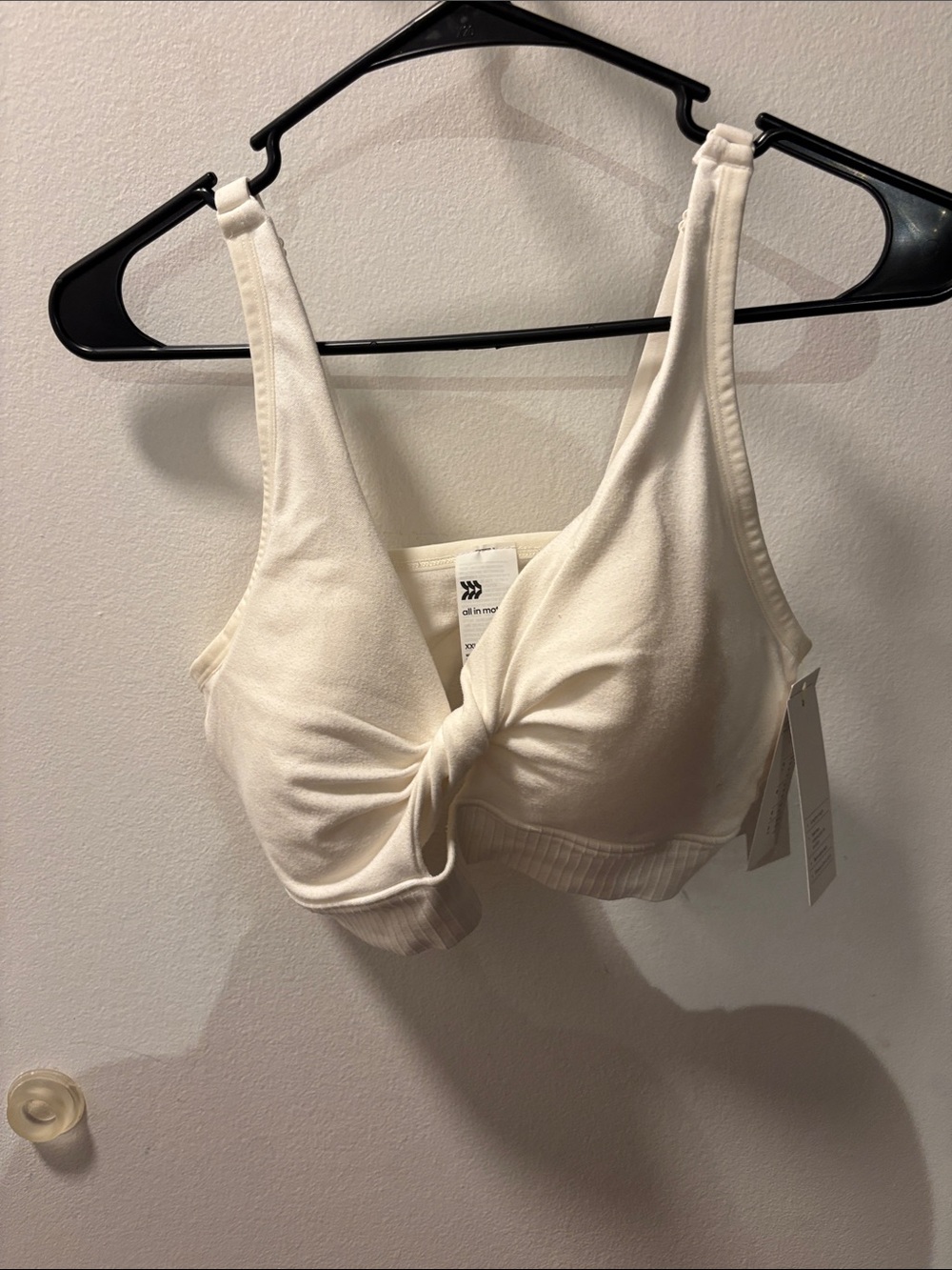 all in motion Cream Twist-Front Wireless Sports Bra